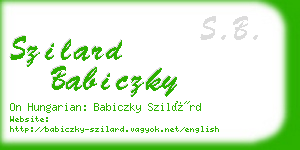 szilard babiczky business card